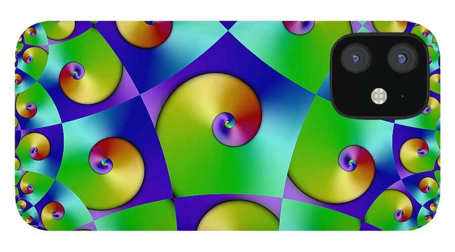 Abstract iPhone 12 Case featuring the digital art Synesthete II by Manny Lorenzo
