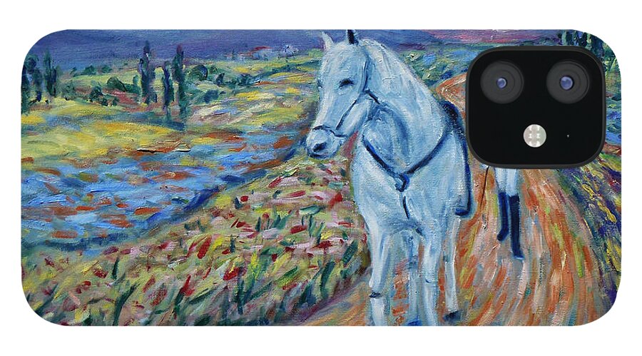 Figurative iPhone 12 Case featuring the painting Take Me Home My Friend by Xueling Zou