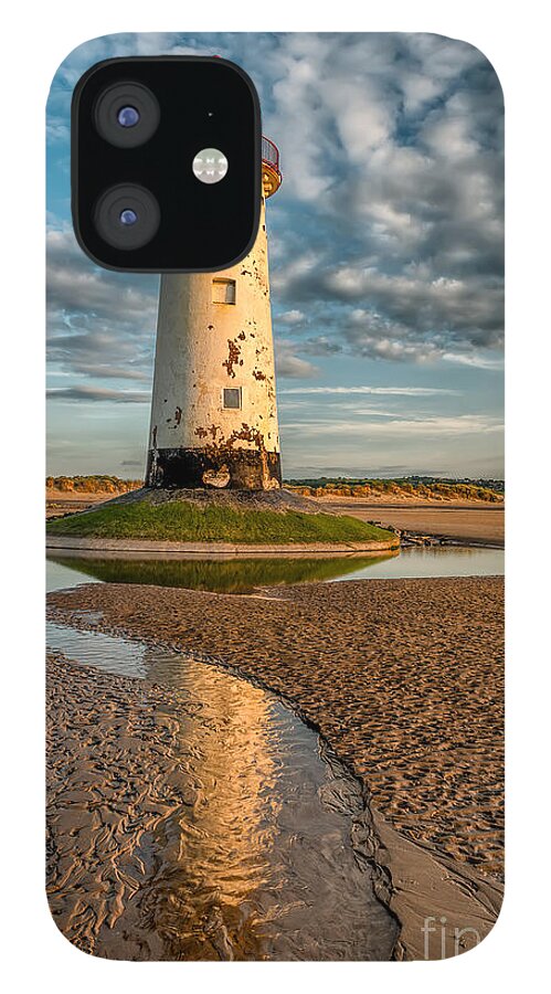 Talacre iPhone 12 Case featuring the photograph Talacre Lighthouse Sunset by Adrian Evans
