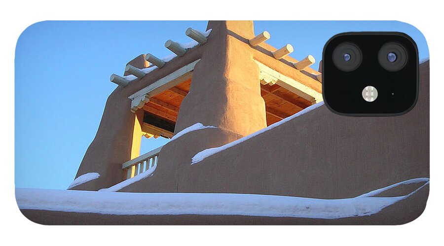 Vigas iPhone 12 Case featuring the photograph Taos Adobe by Glory Ann Penington