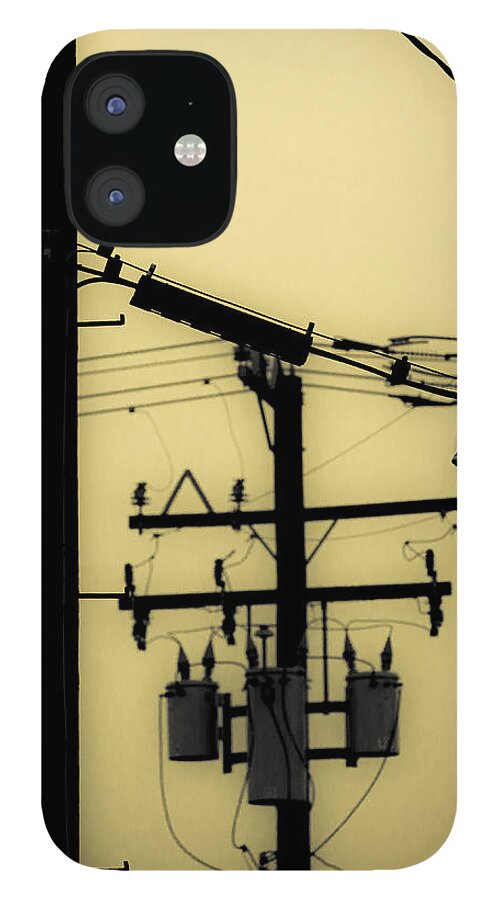 Telephone Pole iPhone 12 Case featuring the photograph Telephone Pole and Sneakers 5 by Scott Campbell