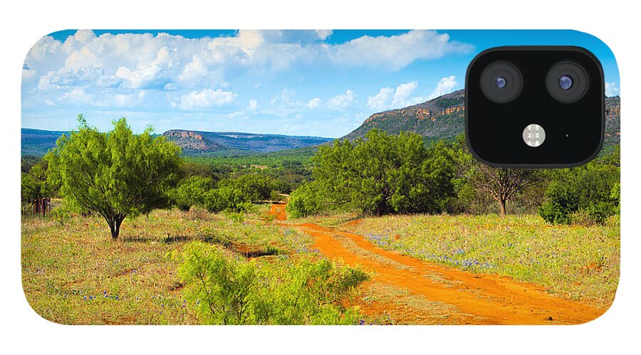 Texas Hill Country iPhone 12 Case featuring the photograph Texas Hill Country Red Dirt Road by Darryl Dalton