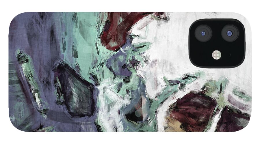 Texas iPhone 12 Case featuring the digital art Texas Longhorns Helmet Abstract by David G Paul