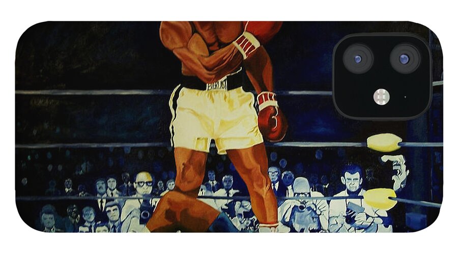 Iconic Athelete Muhammad Ali Vs. Sonny Liston iPhone 12 Case featuring the painting The 2nd Fight by Femme Blaicasso