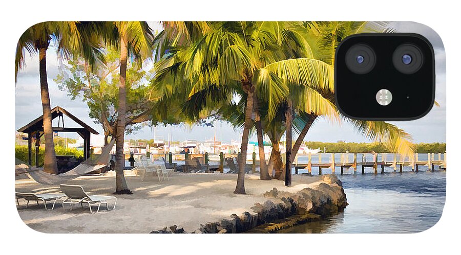Tropical Island With Palm Trees iPhone 12 Case featuring the photograph The Beach at Coconut Palm Inn by Ginger Wakem