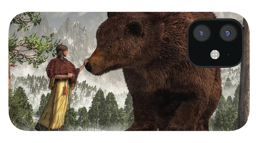 Bear Woman iPhone 12 Case featuring the digital art The Bear Woman by Daniel Eskridge