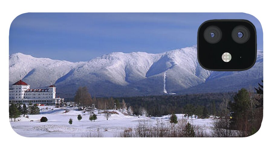 New Hampshire iPhone 12 Case featuring the photograph The Classic Mount Washington Hotel Shot by White Mountain Images