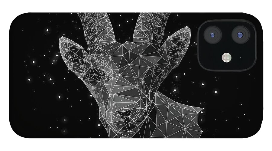 Horned iPhone 12 Case featuring the digital art The Constellation Of Capricorn by Malte Mueller