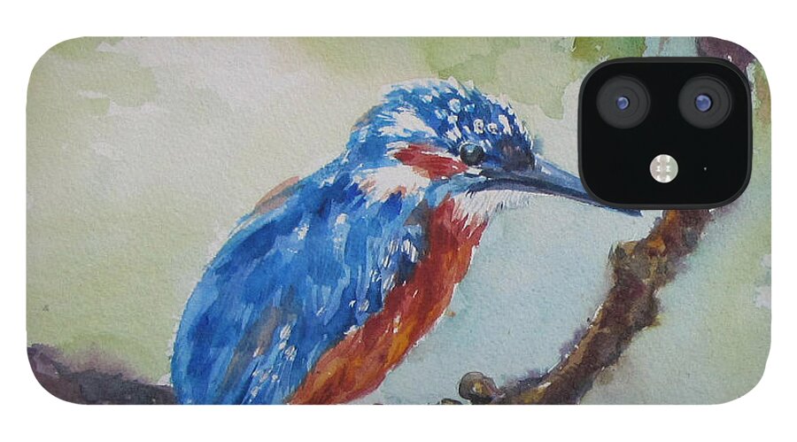Bird iPhone 12 Case featuring the painting The Kingfisher by Jyotika Shroff