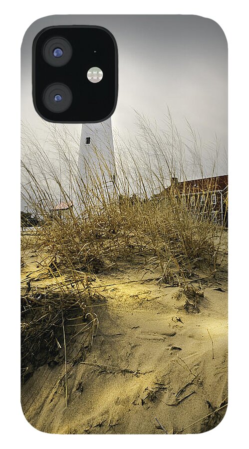 Usa iPhone 12 Case featuring the photograph The LightHouse beach at Fort Gratiot Michigan by LeeAnn McLaneGoetz McLaneGoetzStudioLLCcom