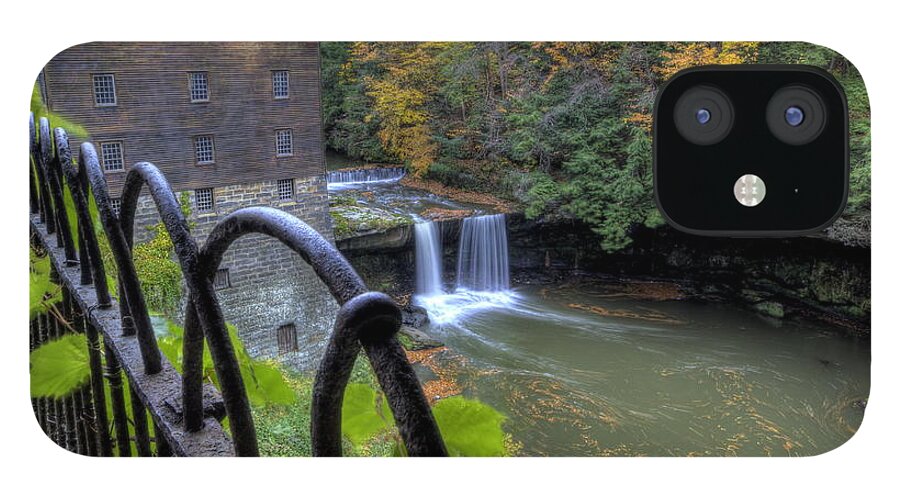 Lanterman iPhone 12 Case featuring the photograph The Mill and Falls at Mill Creek Park by David Dufresne