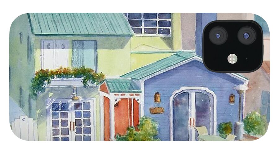 Belmont Shore iPhone 12 Case featuring the painting The Most Colorful Home in Belmont Shore by Debbie Lewis