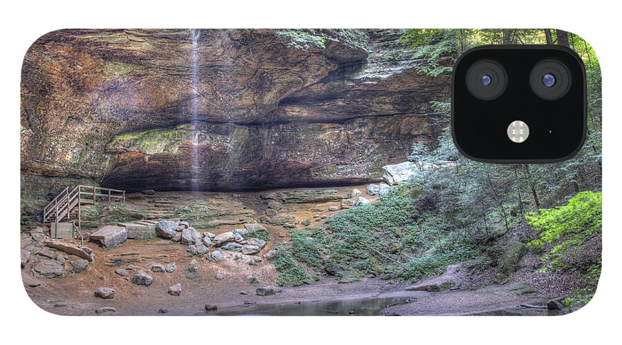 Ash Cave iPhone 12 Case featuring the photograph The Mystical Cave by Carolyn Hall