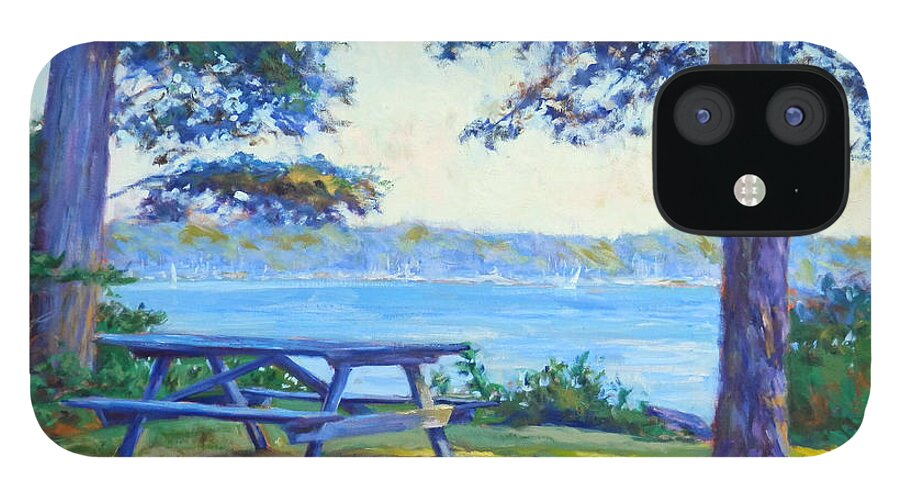 Landscape iPhone 12 Case featuring the painting The Picnic Spot by Michael Camp