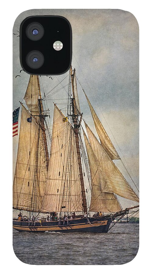 Boats iPhone 12 Case featuring the digital art The Pride Of Baltimore II by Dale Kincaid