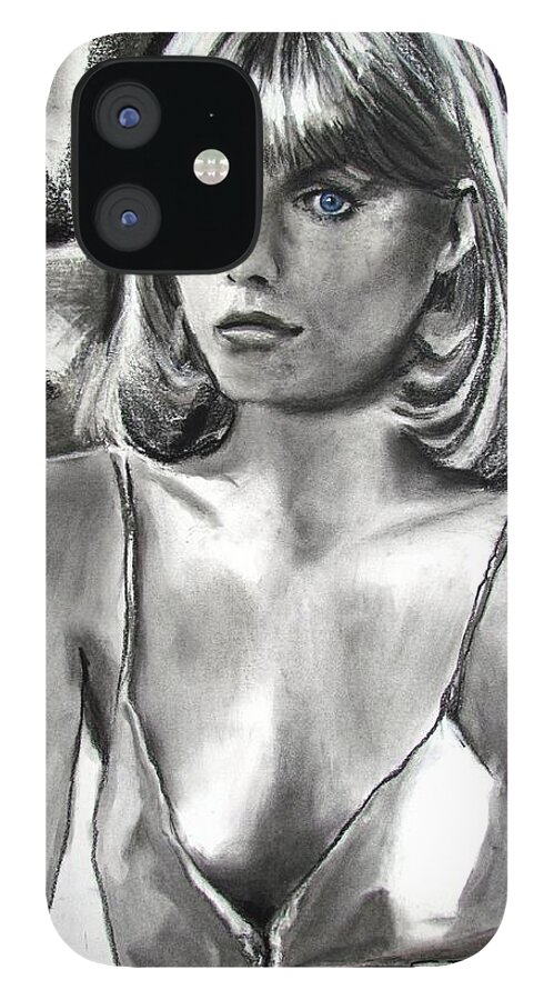 Michelle Pfeiffer iPhone 12 Case featuring the drawing The Prize by Eric Dee
