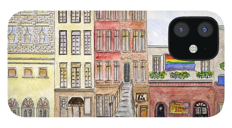 Stonewall Inn iPhone 12 Case featuring the painting The Stonewall Inn by AFineLyne