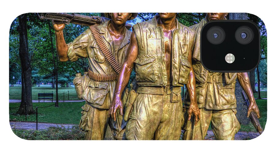 Facing The Wall iPhone 12 Case featuring the photograph The Three Soldiers Facing The Wall by Jerry Gammon