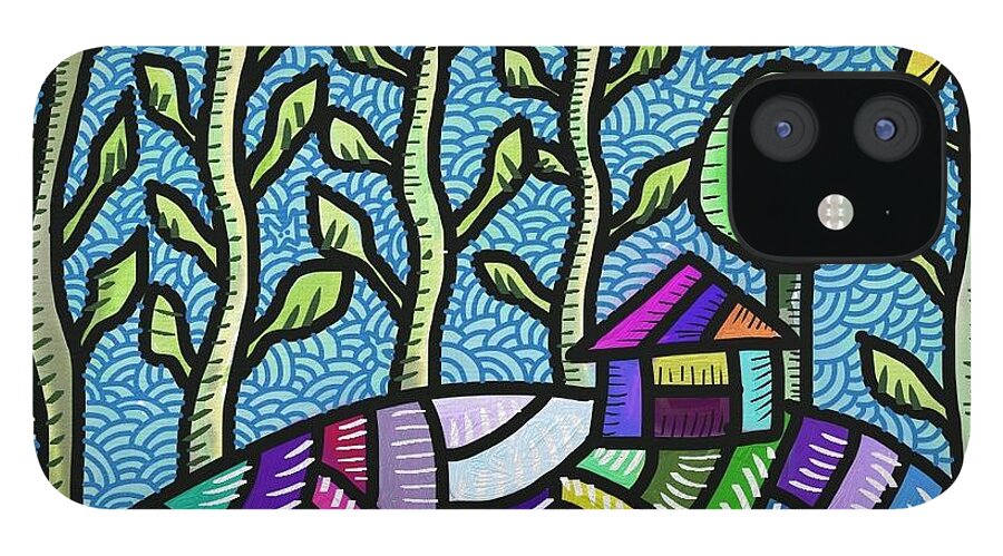 Prinsesa iPhone 12 Case featuring the mixed media The Valley by Marconi Calindas