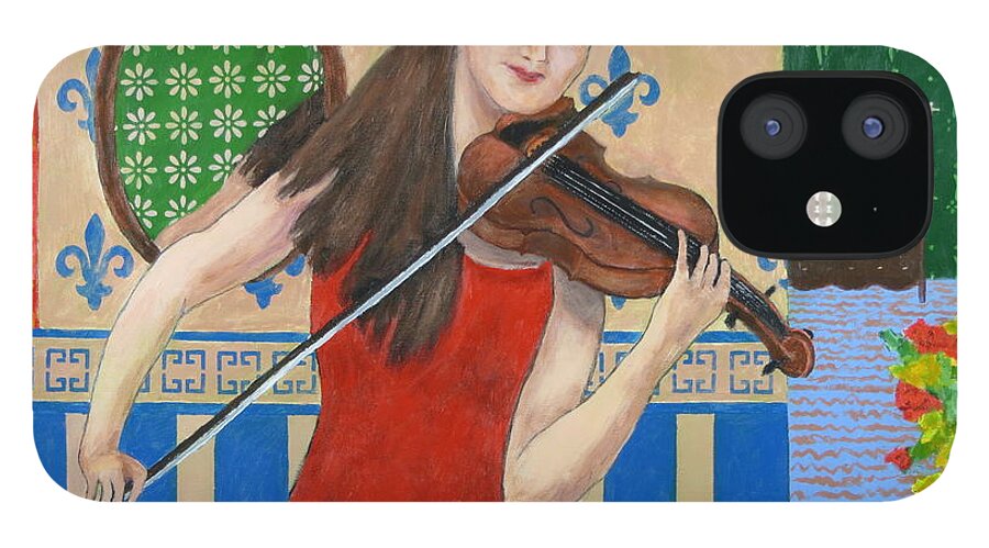 Woman Violinist iPhone 12 Case featuring the painting The Violinist by J Loren Reedy