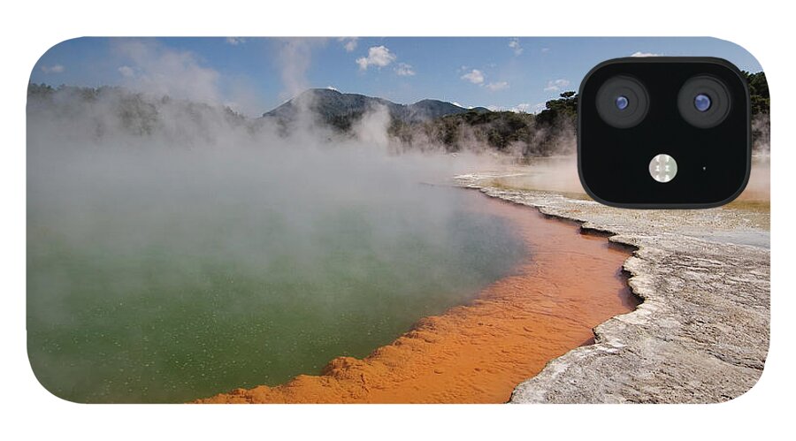 Tranquility iPhone 12 Case featuring the photograph Thermal Lake, Wai-o-tapu Thermal Area by John Elk