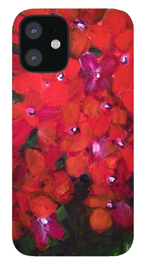Floral iPhone 12 Case featuring the painting Thriving To Be Noticed by Sherry Harradence