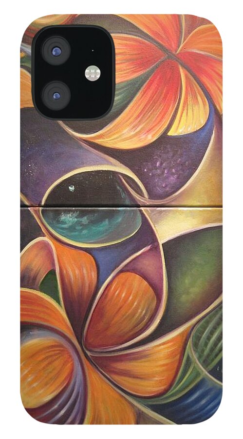 Flowers iPhone 12 Case featuring the painting Tigers by Sherry Strong