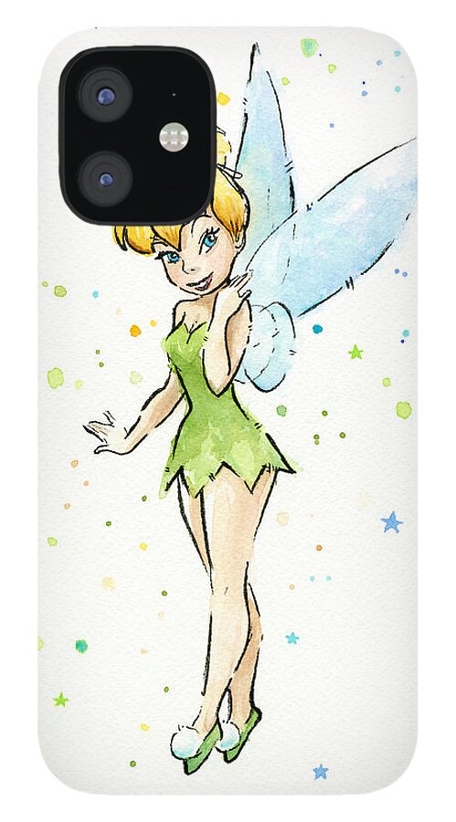 Tinker iPhone 12 Case featuring the painting Tinker Bell by Olga Shvartsur