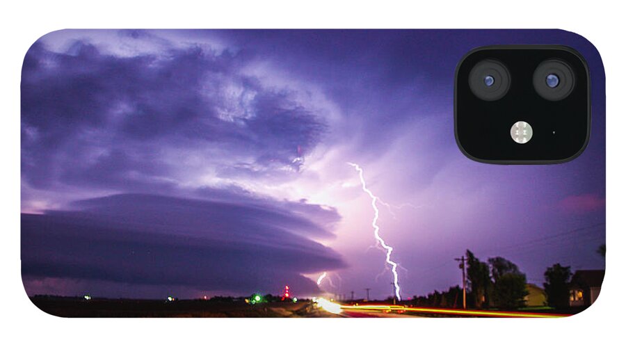 Stormscape iPhone 12 Case featuring the photograph Tornado Warning in Northern Buffalo County by NebraskaSC