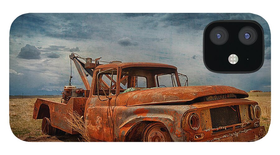 Vintage iPhone 12 Case featuring the photograph Tow Truck Days Gone By by Elin Skov Vaeth
