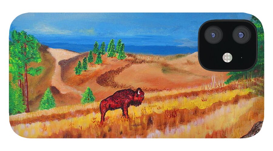 Art iPhone 12 Case featuring the painting Monarch Of The Plains by Ashley Goforth