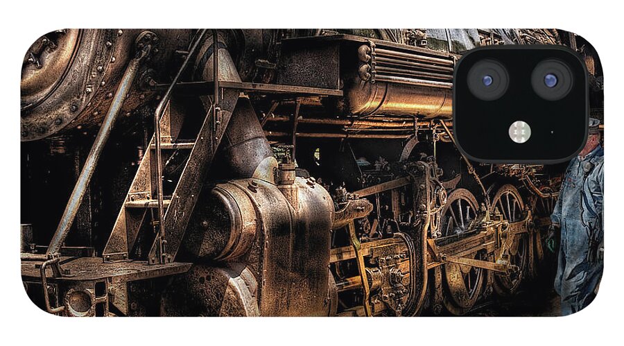 Savad iPhone 12 Case featuring the photograph Train - Engine - Now boarding by Mike Savad