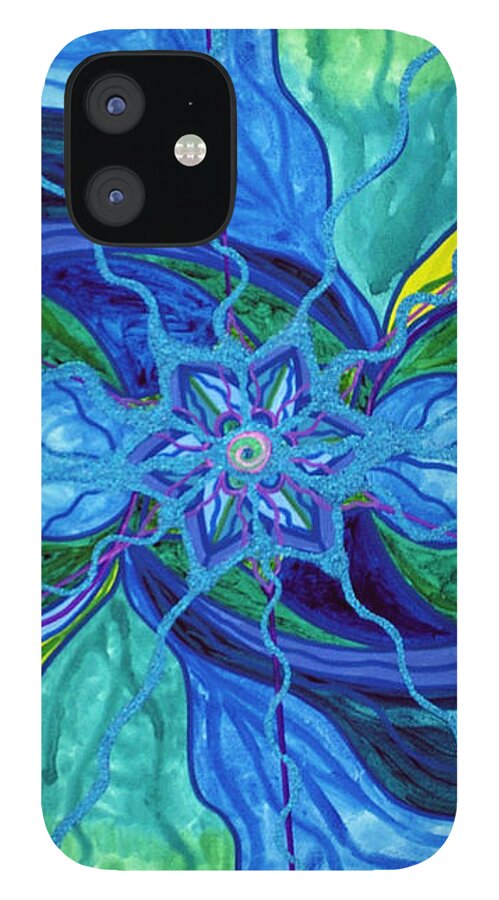 Tranquility iPhone 12 Case featuring the painting Tranquility by Teal Eye Print Store