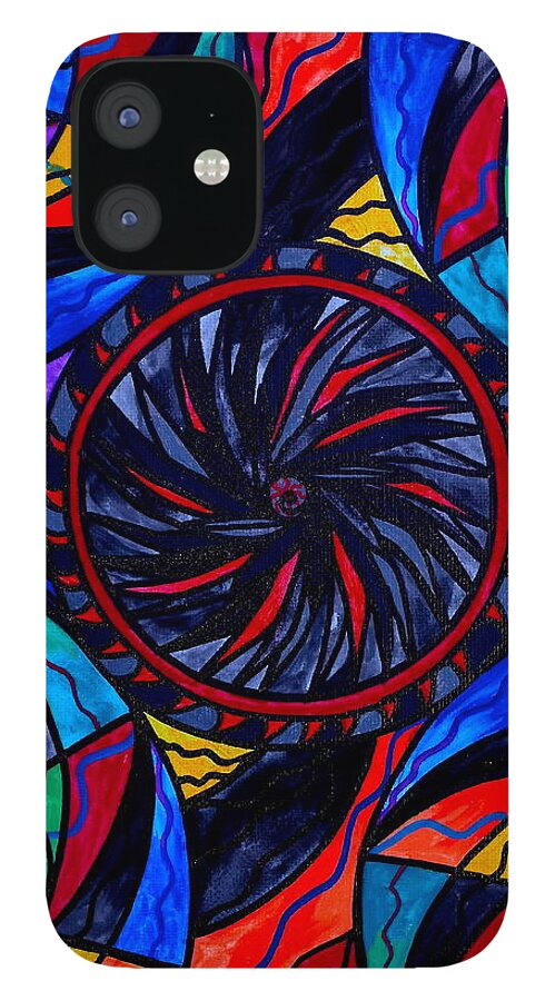 Vibration iPhone 12 Case featuring the painting Transforming Fear by Teal Eye Print Store