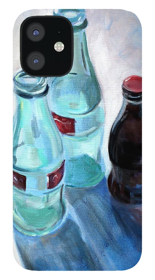 Cola iPhone 12 Case featuring the painting Trois Cocas s'il vous plait by Susan Bradbury