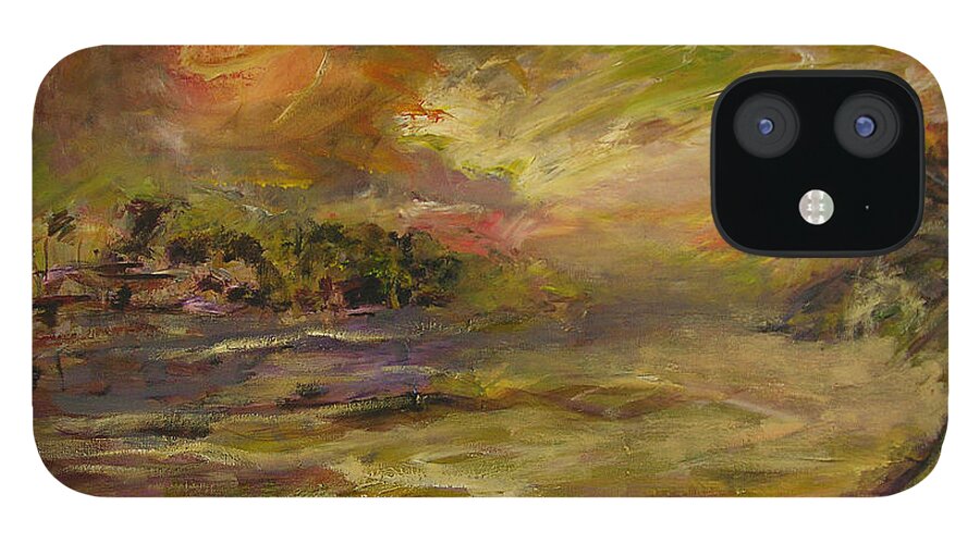 Landscapes iPhone 12 Case featuring the painting Tropics by Julianne Felton