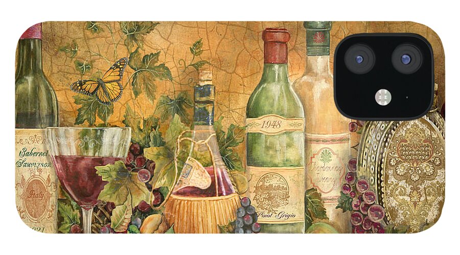 Acrylic Painting iPhone 12 Case featuring the painting Tuscan Wine Treasures by Jean Plout