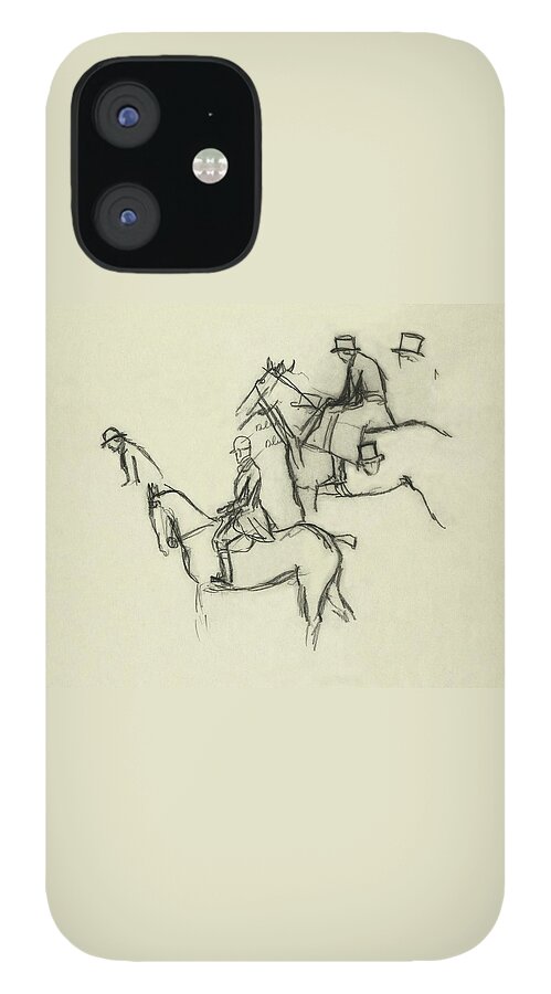 Two Men Horse Riding iPhone 12 Case