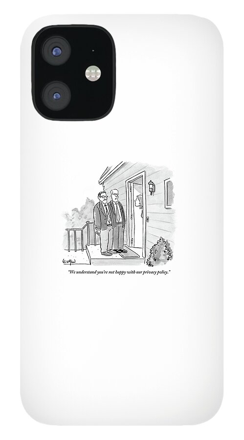 Two Suited Men Stand On The Doorstep Of A House iPhone 12 Case