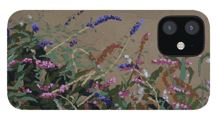 Flowering Butterfly Bush iPhone 12 Case featuring the painting Tyler by Leah Tomaino