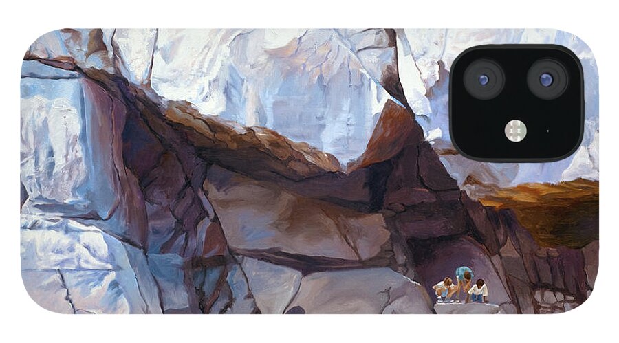 Rocks iPhone 12 Case featuring the painting Under the Shadow of the Almighty by Lynn Hansen