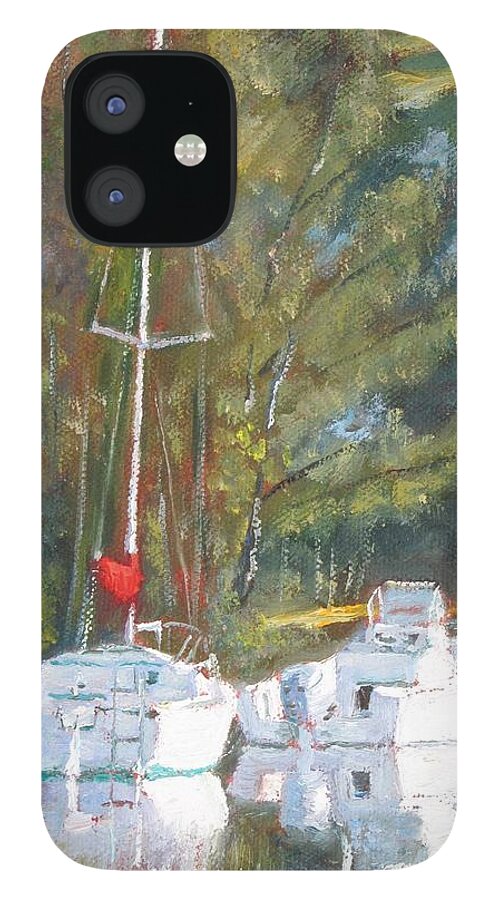 Up The Creek iPhone 12 Case featuring the painting Up the Creek by Ritchie Eyma