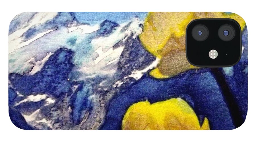 Landscape iPhone 12 Case featuring the painting Valley of Hope by Cara Frafjord