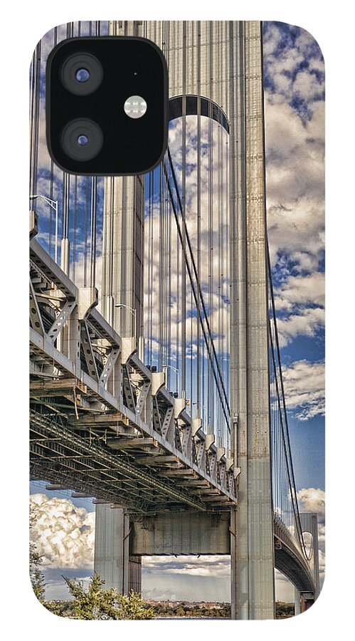 Verrazano Bridge iPhone 12 Case featuring the photograph VerrazanoWestPier by S Paul Sahm