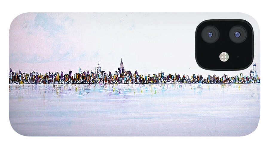 Jack Diamond Art iPhone 12 Case featuring the painting View From The Hudson by Jack Diamond