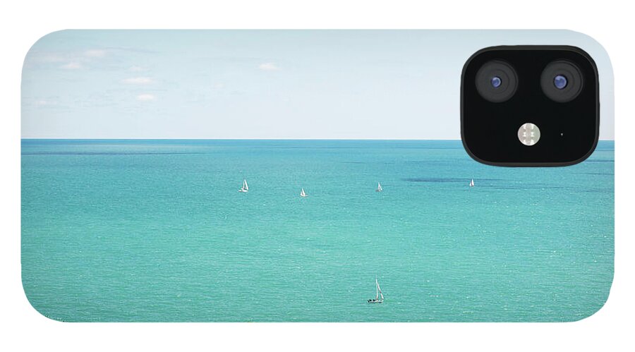Lake Michigan iPhone 12 Case featuring the photograph View Of Chicago, Lake Michigan, With by Sasha Weleber
