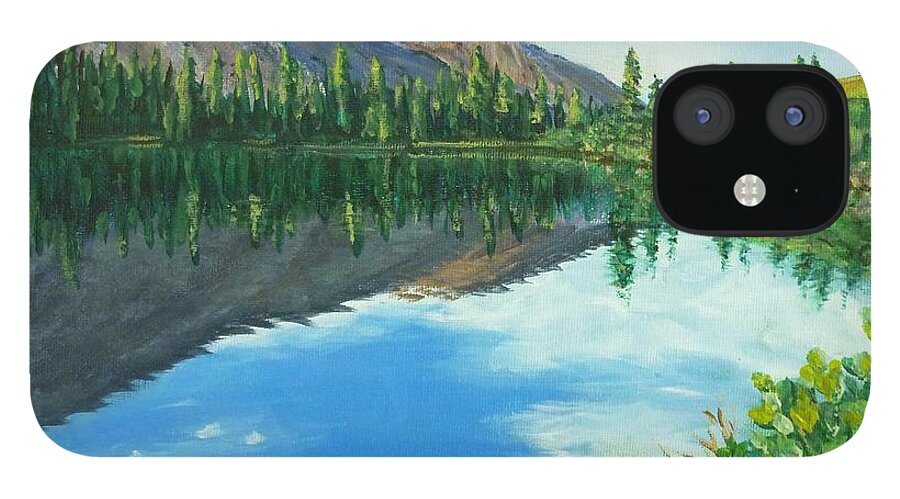 Virginia Lake iPhone 12 Case featuring the painting Virginia Lake by Amelie Simmons