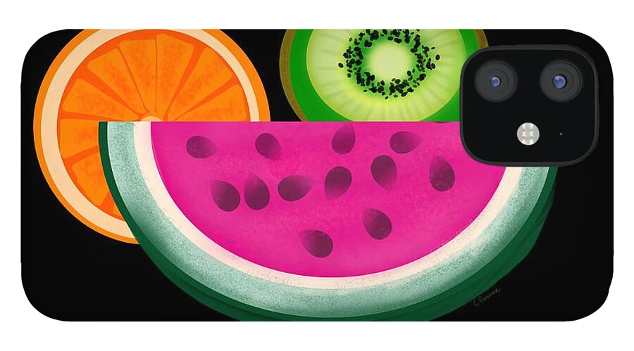 Fruit iPhone 12 Case featuring the digital art Want A Slice? by Christine Fournier