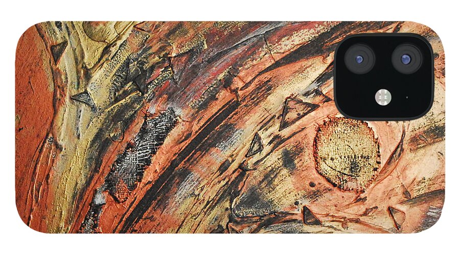 Contemporary iPhone 12 Case featuring the painting Warm Winds by Cleaster Cotton