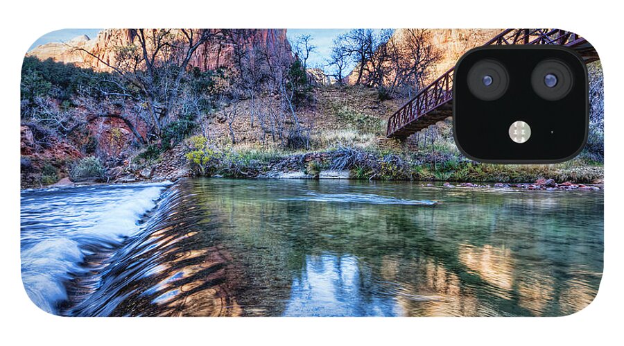 Zion Natioanl Park iPhone 12 Case featuring the photograph Water Under The Bridge by Beth Sargent